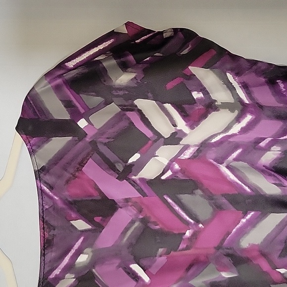 AGB Women's Purple Banded Waist Top Size Large - Picture 9 of 11